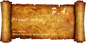 Priegl Antal névjegykártya
